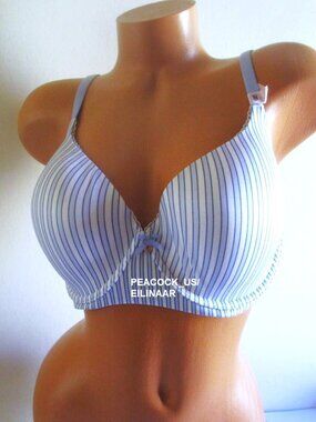 38DDD VICTORIA SECRET Body by Victoria Lined Perfect Coverage Bra Blue Stripes